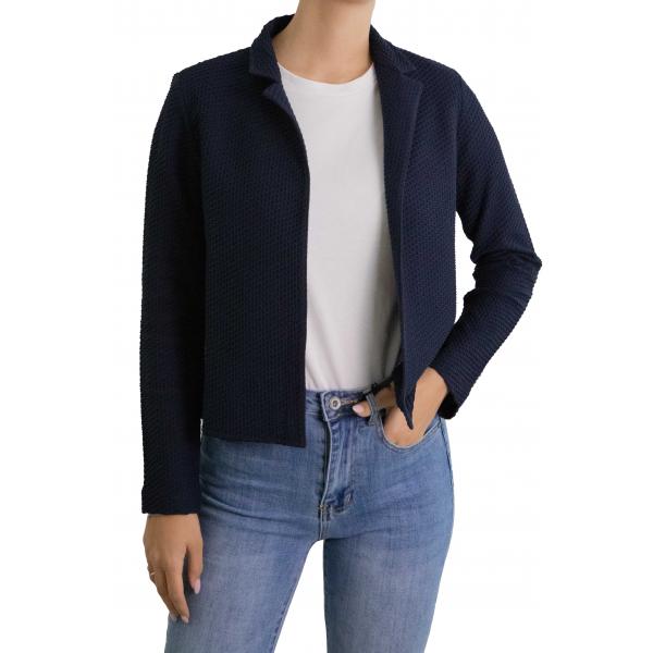 Giacca in piquet aperta tinta unita 